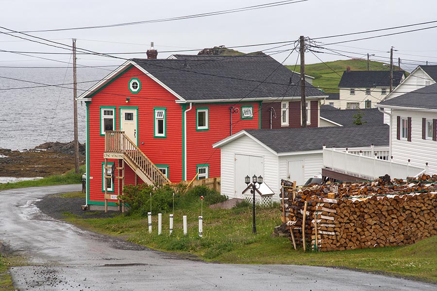 Bright Red House in Crow Head